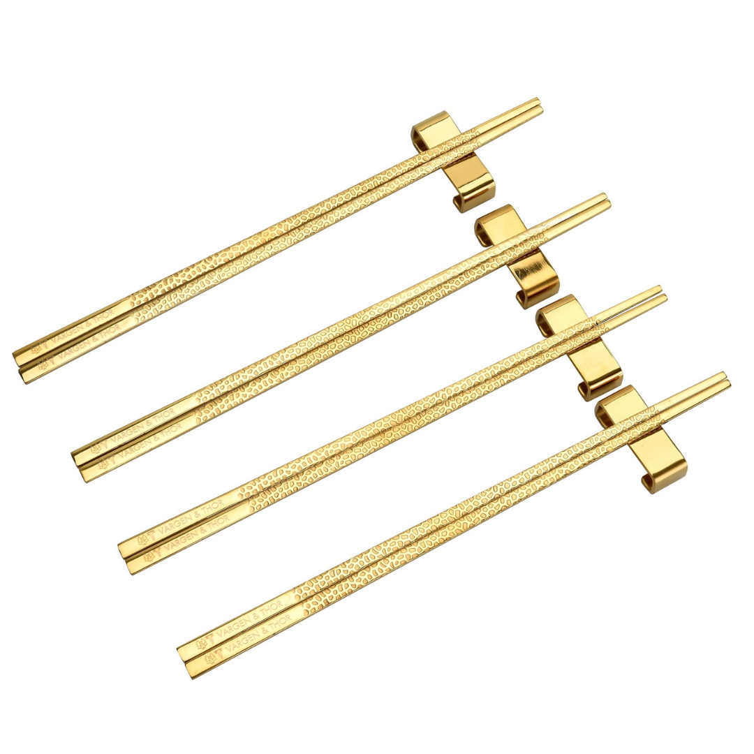 KITO BRASS - Spisepinde (Messing) 4 par + 4 stativer