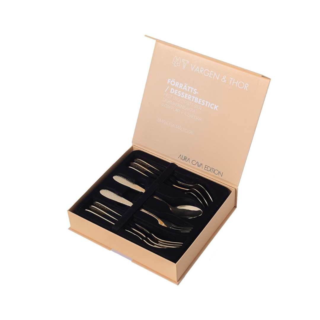 AURA - Dessert-/Forretbestik (Cava) 8 dele