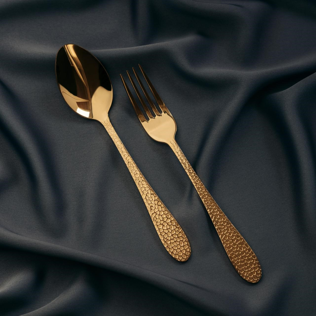 NIMBUS - Dessert-/Vorspeisenbesteck (Messing) 8-teilig