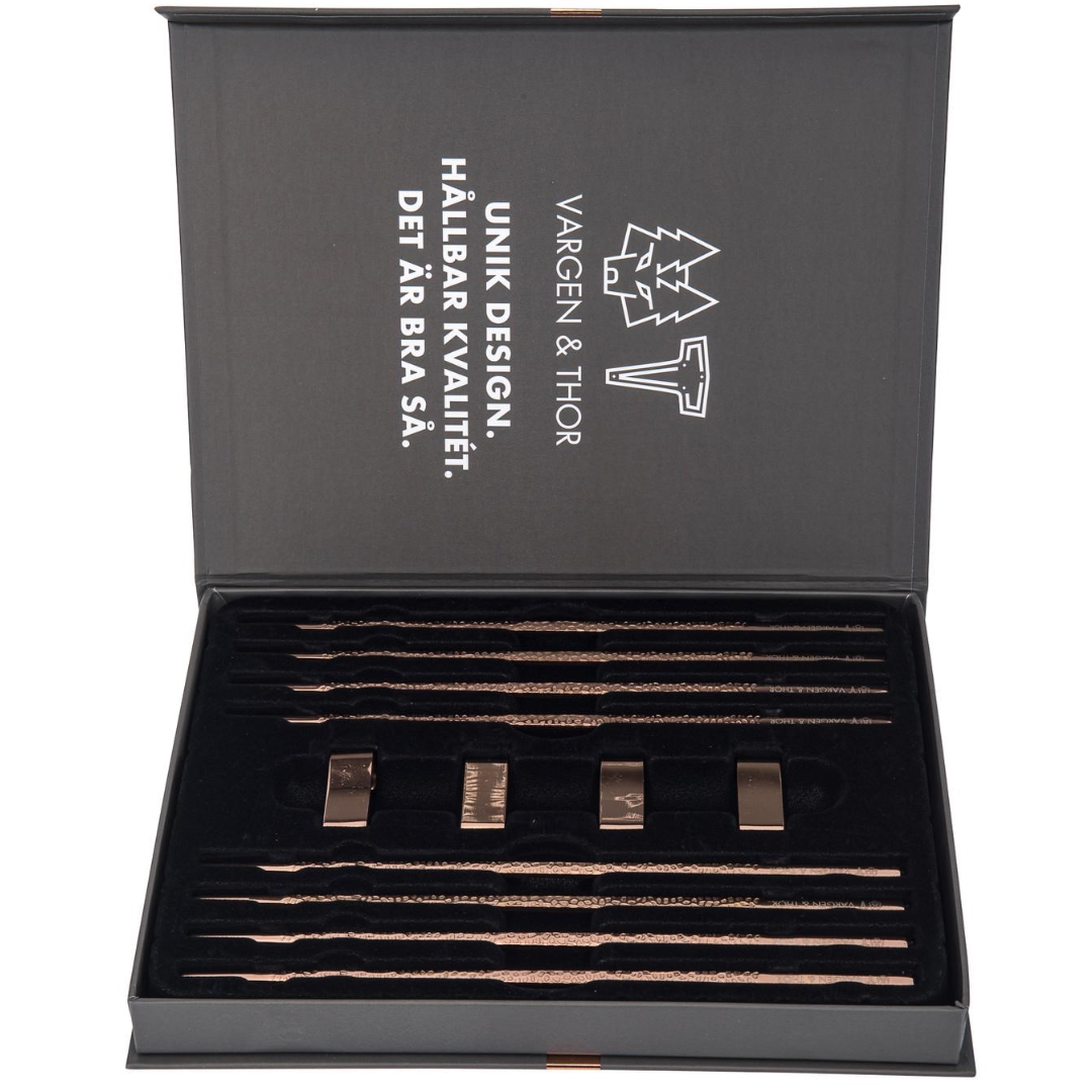 KITO KOBBER - Spisepinde (Kobber-Rose) 4 par + 4 stativer