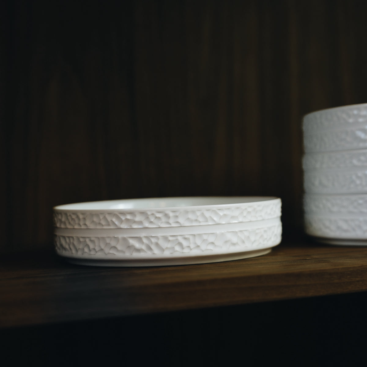 Servicen C - 4 x dybe tallerkener (Hvid)