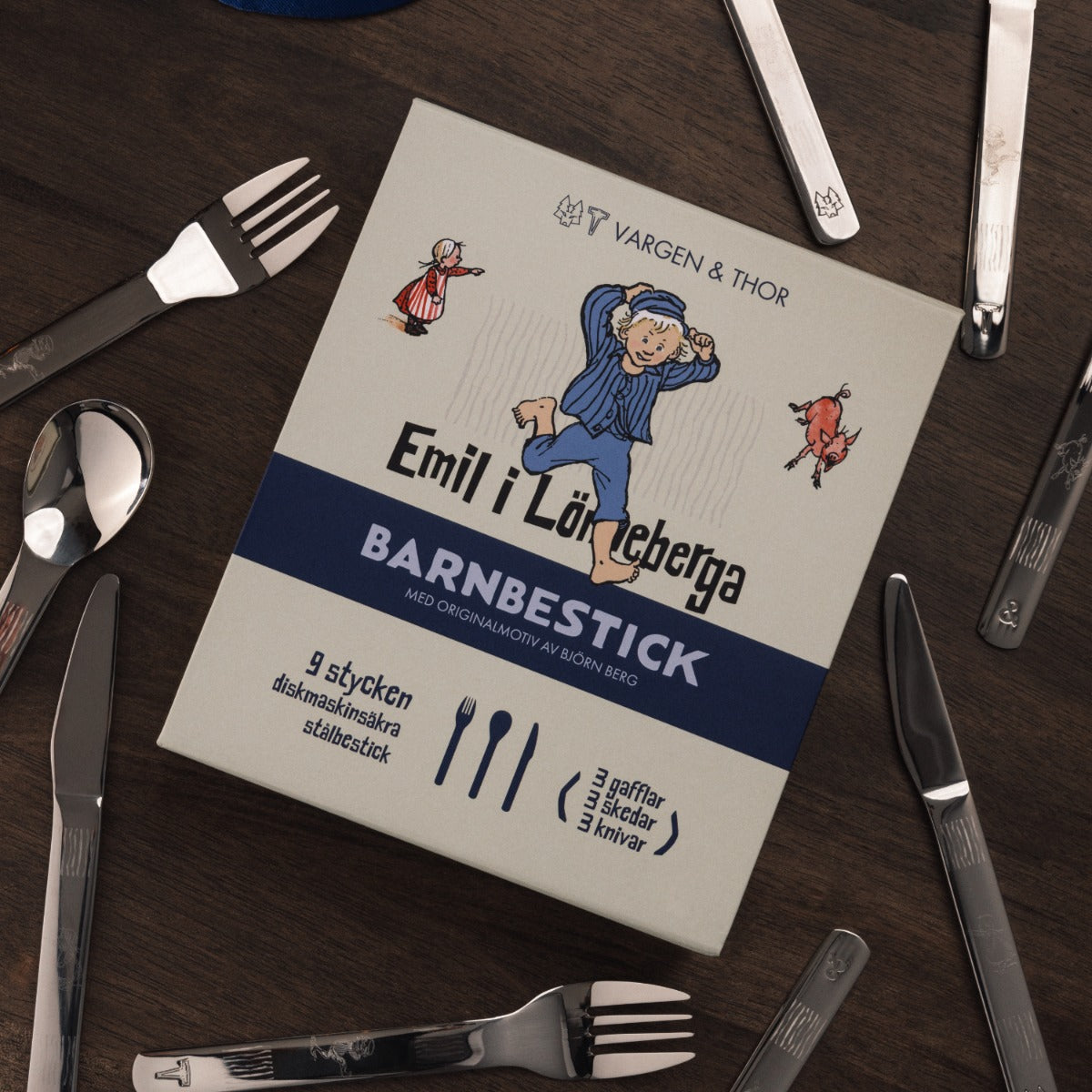 Lupo - Børnebestik (Emil fra Lønneberg) - 9 dele