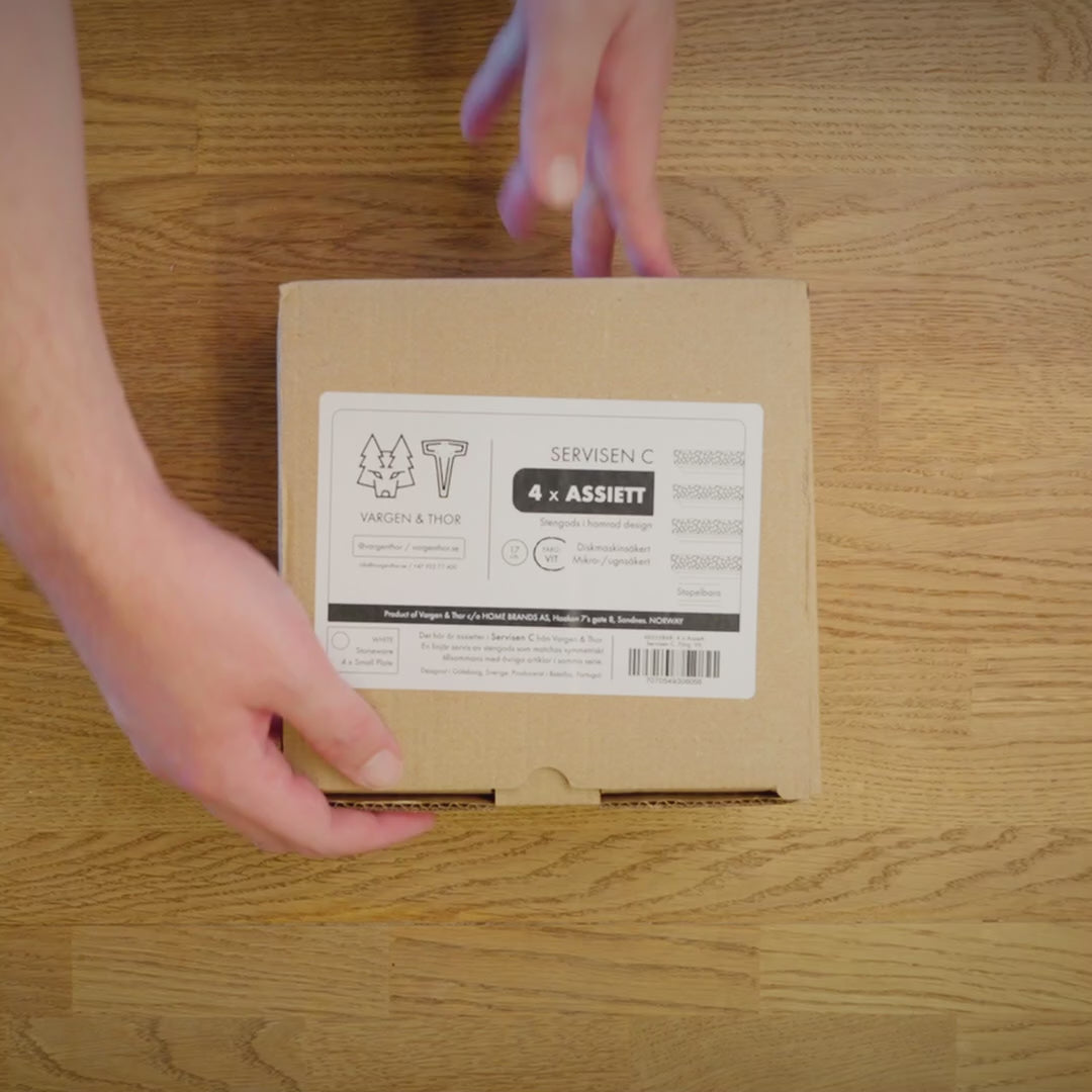 Indlæs video: Servicen C - 4 x frokosttallerkener (Hvid)