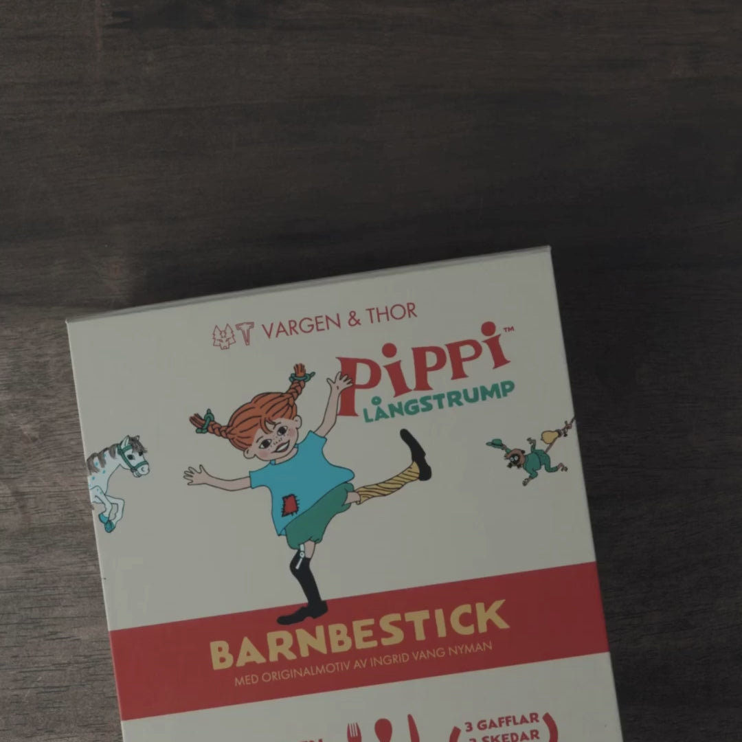 Indlæs video: Lupo - Børnebestik (Pippi Langstrømpe) 9 dele