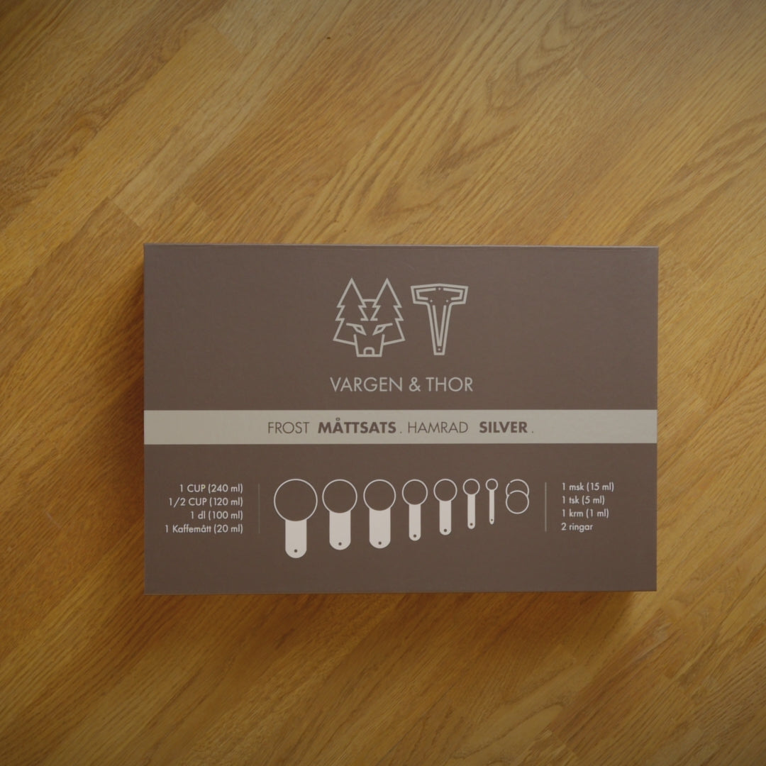 Indlæs video: FROST - Måleskeer (Sølv) 7 dele