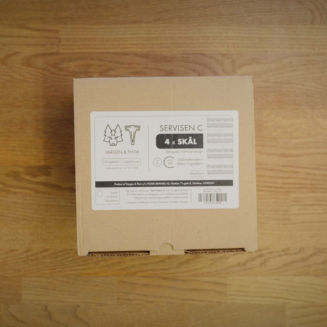 Indlæs video: Servicen C - 4 x dybe tallerkener (Hvid)