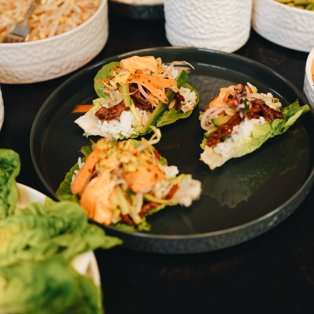 Servicen C - 4 x middagstallerkener (Antracit)