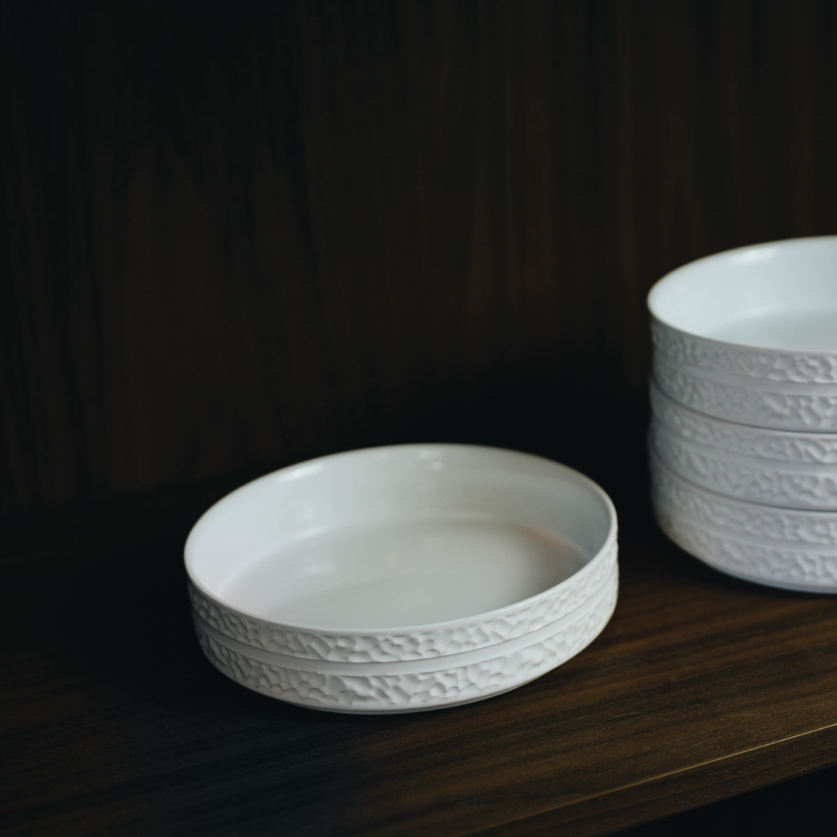 Servicen C - 4 x dybe tallerkener (Hvid)