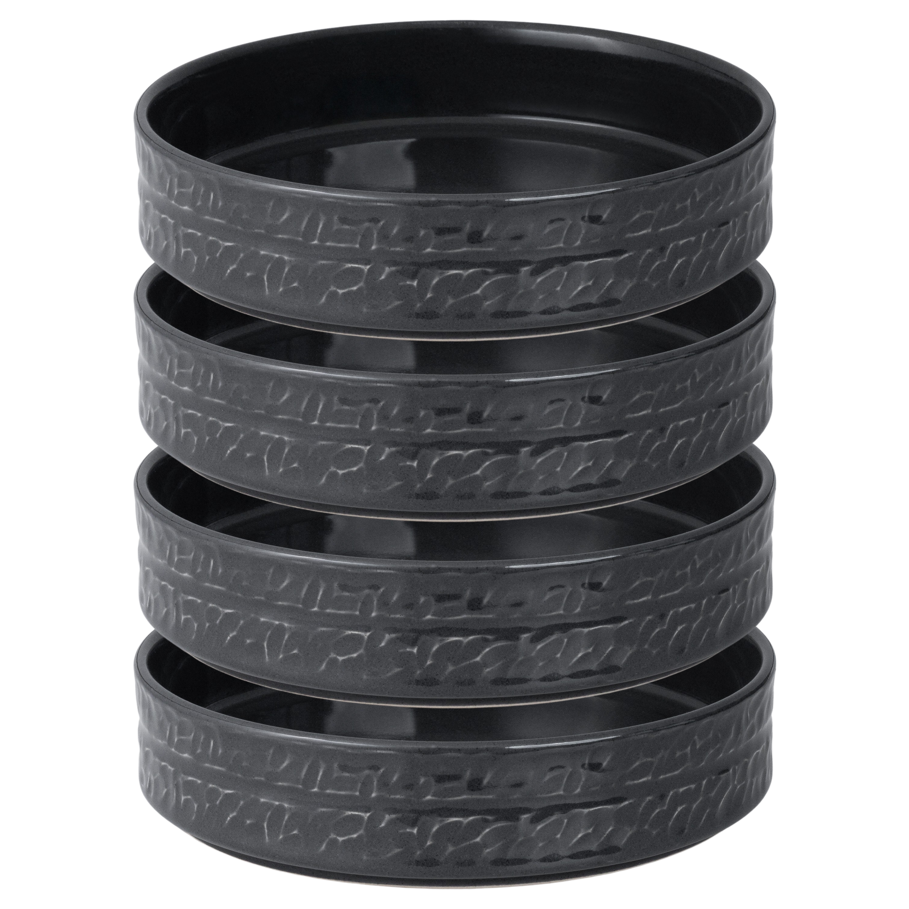 Servicen C - 4 x dybe tallerkener (Antracit)