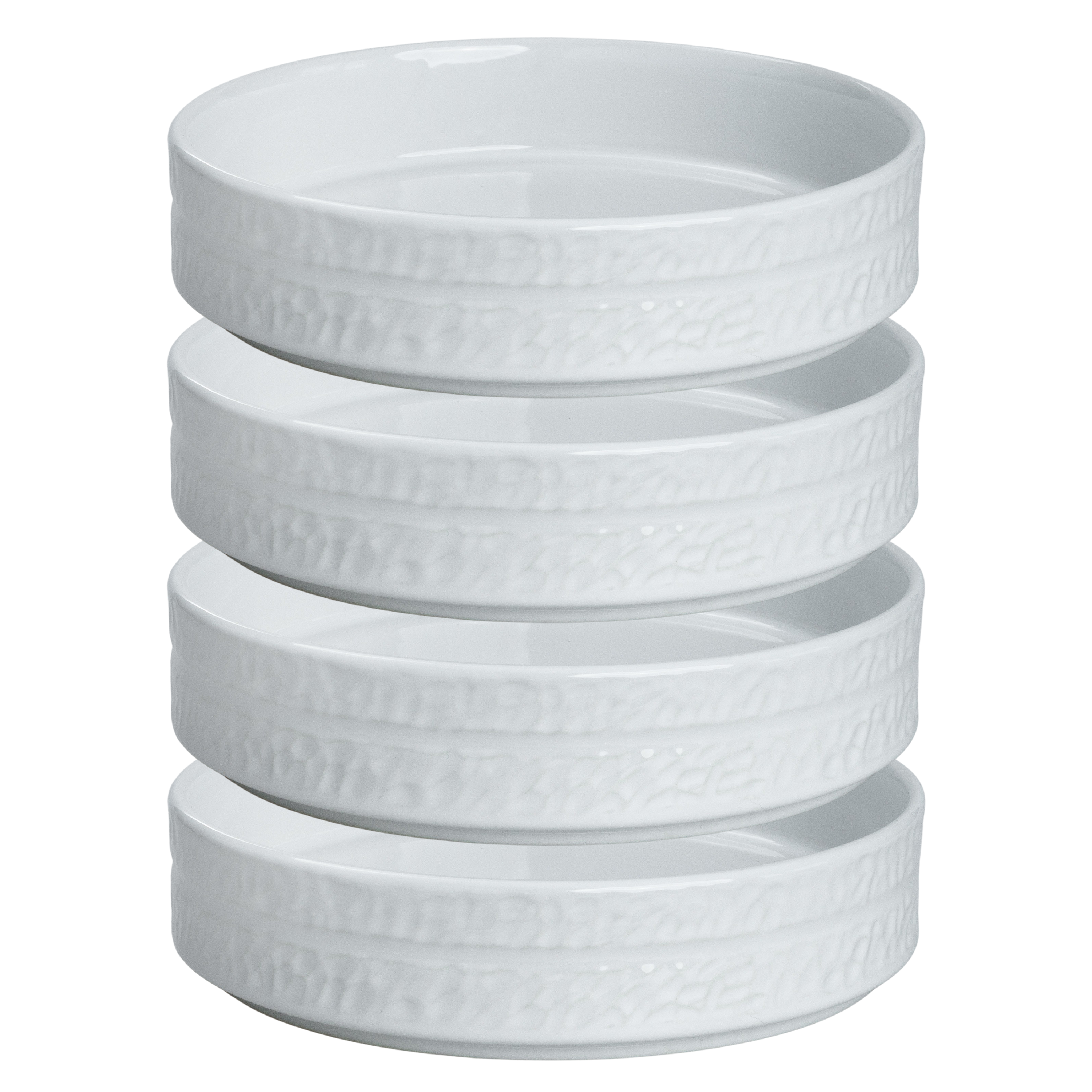 Servicen C - 4 x dybe tallerkener (Hvid)